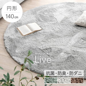 さらふわ手触り 洗えるシャギーラグ 140 円形 抗菌 防臭 防ダニ 低ホル 洗える 防音 滑り止め ラグ ラグマット マット オールシーズン シャギー ウレタン 丸 丸型 無地 カーペット 絨毯 じゅう