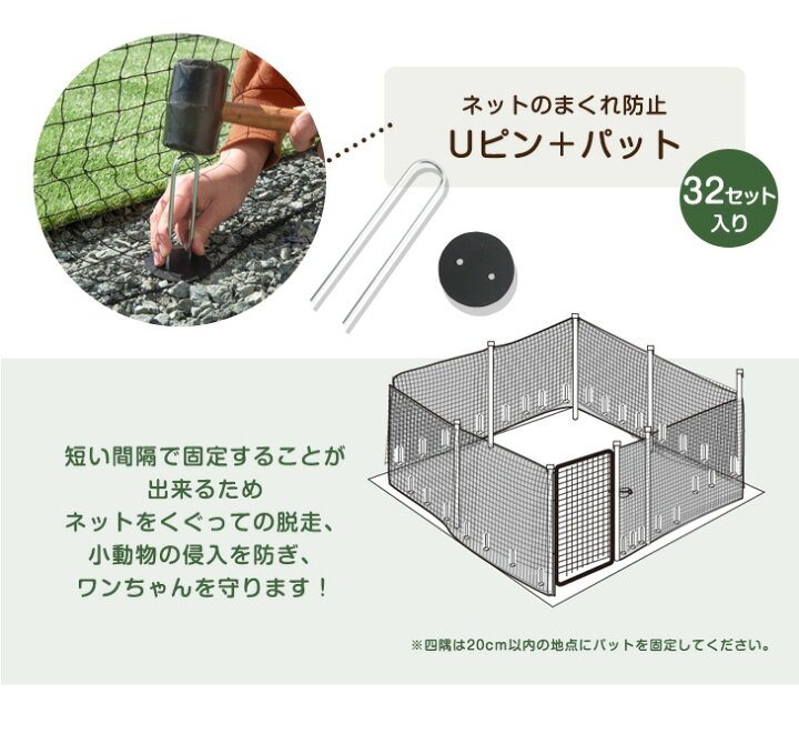 楽天市場 ドア付き ドッグランセット 長さm 高さ90cm 折りたたみ 組み換え可能 ゲート付き ドッグラン ペットサークル ドッグサークル ネット フェンス 柵 ケージ 小型犬 中型犬 犬 ワンちゃん わんちゃん ペット用 ペット Storageストレージ家具インテリア