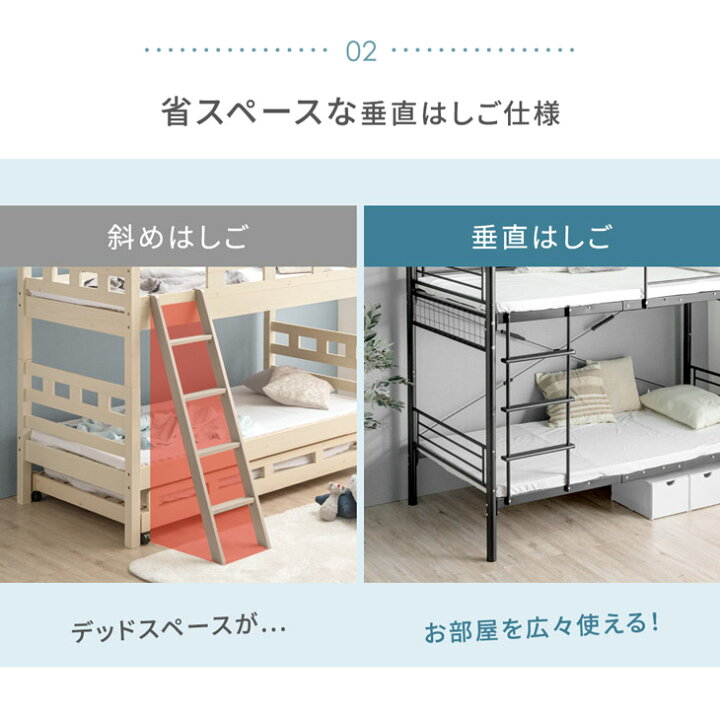 楽天市場】《スピード配送&日時指定可》 二段ベッド 大人用 省スペース 