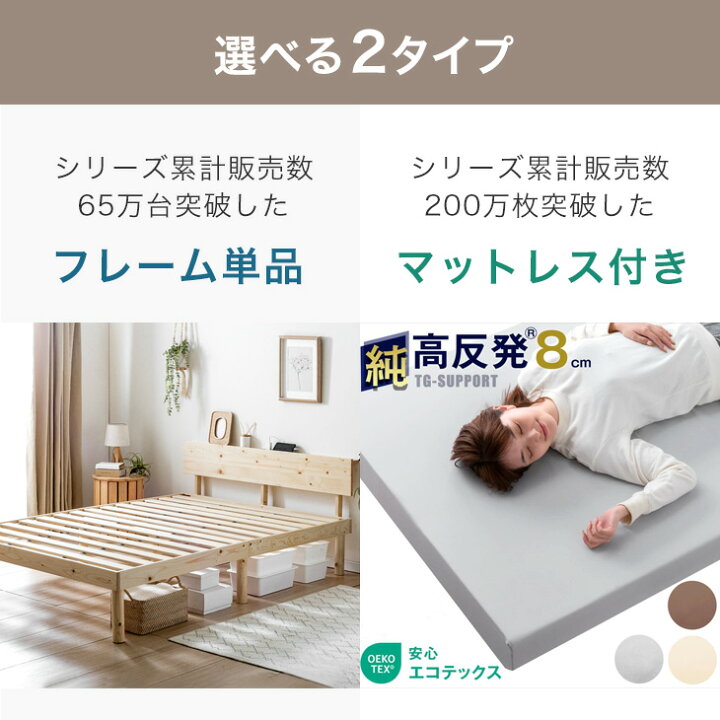 楽天市場】《累計65万台突破》 選べる2タイプ ベッド 宮棚＆2口 