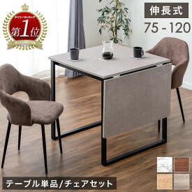 【楽天1位】 バタフライ ダイニングテーブル 単品 / セット 2人掛け 75 120 伸長式 ダイニングテーブル 伸長 伸縮 ダイニングテーブル ダイニングテーブルセット ダイニングセット ダイニング チェア 2人 3点 セット 折りたたみ 正方形 長方形