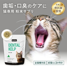 猫 口腔 サプリメント デンタルケルプ ペッツパーク |有用成分 ノルウェー産昆布 ココナッツパウダー | プラークコントロール 歯 歯石 歯垢 口臭 プラーク 歯肉炎 歯周病 歯磨き 歯みがき はみがき 口 奥歯 虫歯 デンタル 子猫 シニア猫