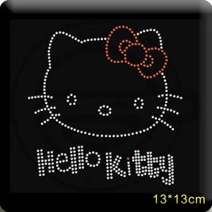 ラインストーン アップリケ ワッペン/キティちゃん 顔 ロゴ /ホットフィット スノー スケート アナ雪/入園準備 お名前 手作り/アイロン/雪 SNS 海外おしゃれ/フィギュアスケート/ オリジナル
