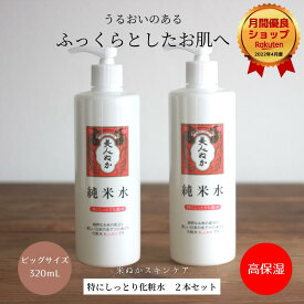 高保湿化粧水 特にしっとり 保湿 うるおい 潤い ふっくら もちもち 乾燥肌 大容量 まとめ買い ビッグ 化粧品 スキンケア 米ぬか コスメ ローション 濃密 ポンプ 化粧水 大容量 美人ぬか 純米 保湿化粧水 30代 40代 50代 60代 2本セット