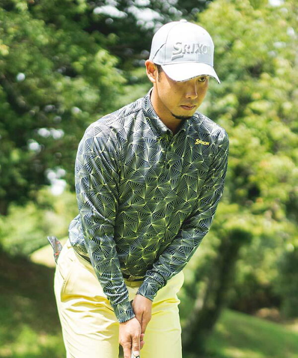 楽天市場 公式 スリクソン ジャカード総柄デザイン長袖シャツ ストレッチ 吸汗速乾 Uvカット すっきりデザイン メンズ ウェア シャツ ポロシャツ ポロ ゴルフ ゴルフウェア おしゃれ スポーツウェア ブランド Srixon 22年秋冬モデル Rgmujb01 デサント公式通販