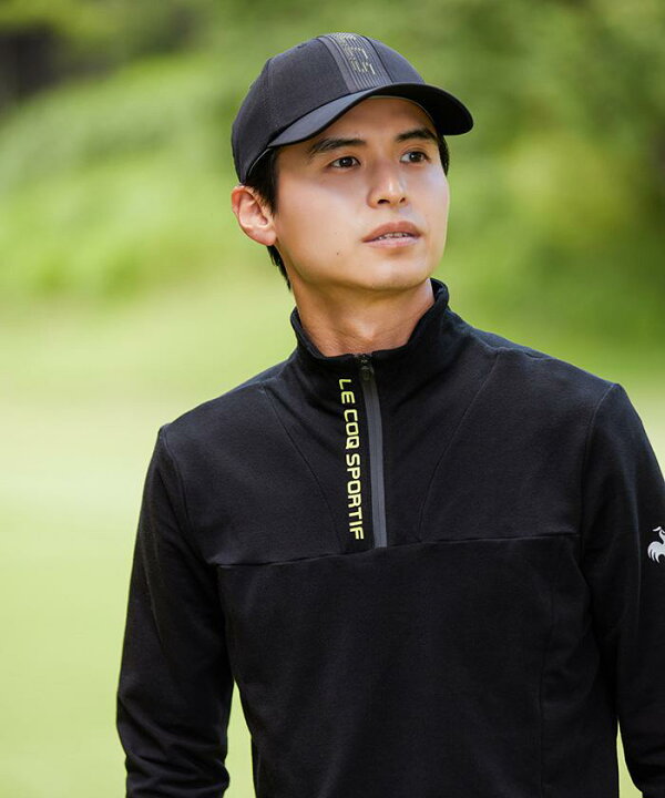 楽天市場 公式 ポイントバック ルコックスポルティフ ゴルフ Rijoume リジューム アクアゲートハーフジップ長袖シャツ 吸汗 Eco 再生材料使用型 エコ リサイクル メンズ ウェア シャツ ポロシャツ ポロ ゴルフウェア ルコック 22年秋冬モデル