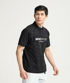 【公式】【SALE/10%OFF】 MOVESPORT デサント SUNSCREENミニ鹿の子 総柄グラフィック 半袖ポロシャツ ユニセックス ストレッチ 吸汗速乾 UVカット クーリング メンズ レディース ウェア ムーブスポーツ DESCENTE 新レーベル 2024年春夏モデル DMMXJA72