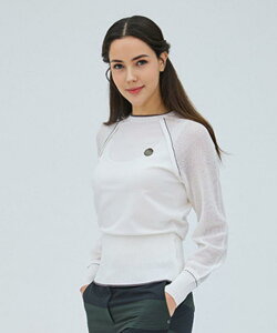 【公式】ランバン スポール 長袖クルーネックセーター レディース 薄手 ファスナー調整 防寒 ゴルフ セーター ニット ウェア ゴルフウェア おしゃれ スポーツ ブランド セール 2024年春夏モ