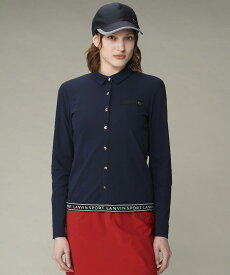 【公式】ランバン スポール トロンプルイユデザイン 長袖ポロシャツ レディース 吸汗 ストレッチ UVカット -3℃差クーリング機能 サンスクリーン ゴルフ ウェア シャツ 新規セール スポーツ ブランド VG4FLS20L 2024年秋冬モデル