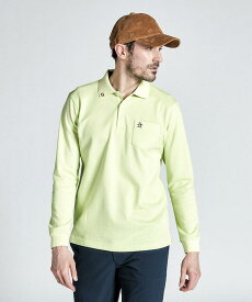 【公式】 マンシングウェア ドット鹿の子 長袖ポロシャツ メンズ 胸ポケット 吸汗速乾 UVカット 胸ポケット付 ゴルフ シャツ ゴルフウェア おしゃれ スポーツ ブランド MG4FLS22M 2024年秋冬モデル