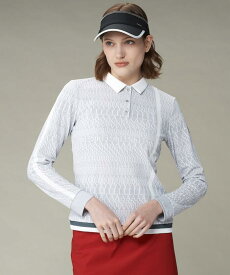 【マラソン期間限定 10%OFF】【SALE/50％OFF】【公式】ランバン スポール 【135周年】 ロゴプリント 長袖ポロシャツ レディース 吸汗速乾 UVカット -3℃差クーリング機能 サンスクリーン ゴルフ ウェア シャツ 新規セール スポーツ ブランド VG4FLS21L 2024年秋冬モデル