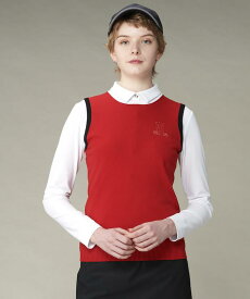 【公式】ランバン スポール カラーブロックデザインニットベスト レディース 日常使い ゴルフ おしゃれ 新規セール スポーツ ブランド ウェア VG4FVE20L 2024年秋冬モデル