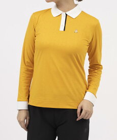 【11/15-16限定 P10倍/10%OFFクーポン】【公式】ランバン スポール モノグラムエンボス柄 長袖ポロシャツ レディース 保温 UVカット ゴルフ シャツ ウェア おしゃれ ゴルフウェア スポーツ ブランド VG4FLS42L 2024年秋冬モデル