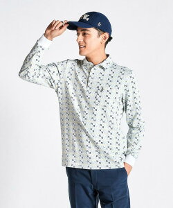 【公式】 マンシングウェア 総柄プリント長袖シャツ メンズ 吸汗 蓄熱保温 HEAT NAVI UVカット ゴルフウェア ゴルフ おしゃれ スポーツ ブランド シャツ ウェア 2024年秋冬モデル MG4FLS33M