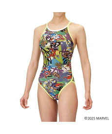 【公式】アリーナ 【MARVEL】 ジュニア トレーニングワンピース キッズ 子ども 練習用水着 トレーニング 水着 水泳 競泳 スイム スイミング プール 総柄 スイムウェア スポーツ ブランド 2025年春夏モデル AS5SWM50G