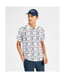 【公式】マンシングウェア サンスクリーングラフィック総柄プリント 半袖ポロシャツ メンズ 男性 UVカット 遮熱 クーリング効果 ストレッチ 吸汗速乾 ゴルフ シャツ おしゃれ スポーツ ブラ