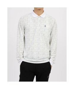 【公式】マンシングウェア グラフィック総柄プリント長袖ポロシャツ メンズ 男性 サンスクリーン UVカット 遮熱 クーリング効果 吸汗速乾 ゴルフ シャツ おしゃれ スポーツ ブランド 2025年