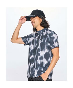 【公式】ルコックスポルティフ ゴルフ 【RIJOUME】 ストレッチメッシュシャツ 夏柄 メンズ 男性 吸汗速乾 ストレッチ サンスクリーン モックネック 半袖シャツ ゴルフウェア おしゃれ スポー