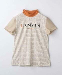 【公式】ランバン スポール モノグラム柄プリントモックネック半袖シャツ レディース 女性 吸汗 UVカット ストレッチ 遮熱 クーリング効果 サンスクリーン ゴルフ ウェア おしゃれ スポーツ