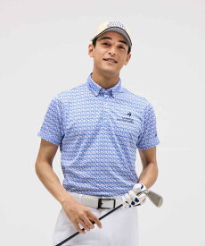 【マラソン期間限定 P10倍/10%OFFクーポン】【公式】ルコックスポルティフ ゴルフ le coq sportif golf 幾何学柄プリント 半袖シャツ ボタンダウン 吸汗速乾 UPF15 サンスクリーン クーリング メンズ 男性 ポロシャツ トップス ウェア スポーツ LG5SHSD5M 2025年春夏モデル
