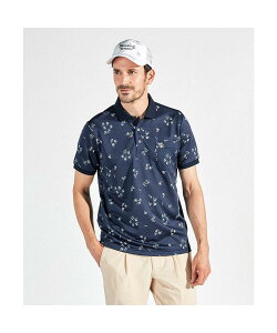 【公式】マンシングウェア Munsingwear サンスクリーン ヨットモチーフ総柄プリント半袖ポロシャツ メンズ 男性 トップス ストレッチ 吸汗速乾 UVカット 遮熱 クーリング ゴルフ スポーツ ブラ