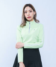 【SALE/50％OFF】【公式】ランバン スポール 脇シャーリング ジップアップ長袖シャツ【吸汗 / UVカット】 レディース スムースジャージー ゴルフ ウェア シャツ ゴルフウェア おしゃれ スポーツ ブランド セール 2024年春夏モデル VLX1043Y5
