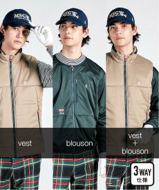 【11/15-16限定 P10倍/10%OFFクーポン】【公式】 マンシングウェア HEAT NAVI 中綿ベスト × 軽量ブルゾン 3WAYアウター メンズ 撥水 防風 部分蓄熱保温 ゴルフウェア ゴルフ ジャケット ブルゾン ベスト おしゃれ スポーツ ブランド MG4FJK23M 2024年秋冬モデル