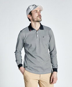 【公式】 マンシングウェア ドット鹿の子 長袖ポロシャツ メンズ 胸ポケット 吸汗速乾 UVカット 胸ポケット付 ゴルフ シャツ ゴルフウェア おしゃれ スポーツ ブランド 2024年秋冬モデル MG4FLS