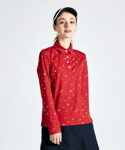 【公式】 マンシングウェア 長袖台衿シャツ レディース 吸汗速乾 ストレッチ UVカット クーリング効果 遮熱 サンスクリーン ゴルフ 長袖 ポロシャツ 総柄 ゴルフウェア シャツ スポーツ ブラ