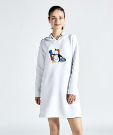 【SALE/29％OFF】【公式】 マンシングウェア 【限定】 キャラクターペンギン ロゴフーディ ワンピース レディース 吸汗 ストレッチ ゴルフ ワンピース フード スウェット ゴルフウェア おしゃれ スポーツ ブランド MG4FOP52L 2024年秋冬モデル