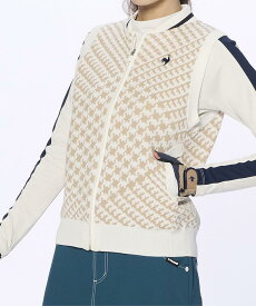 【マラソン期間限定 P10倍/10%OFFクーポン】【公式】 ルコックスポルティフ ゴルフ フルジップニットベスト レディース 手洗い可 ゴルフウェア おしゃれ スポーツ ブランド ウェア 新規セール LG4FVE50L 2024年秋冬モデル