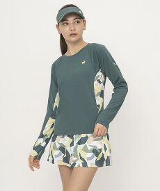 【SALE/50％オフ】【公式】ルコックスポルティフ テニス エールフォルム グラフィック長袖ゲームシャツ レディース JTA公認 吸汗速乾 UVカット 遮熱 クーリング効果 テニスウェア シャツ スポーツ ブランド 2024年秋冬モデル LN4FLT10L