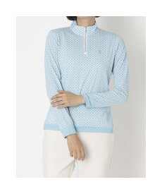 【公式】ランバン スポール LANVIN SPORT 総柄プリント ハーフジップ 長袖シャツ 吸汗速乾 Sunscreen NIR UVカット レディース 女性 ゴルフ おしゃれ スポーツ VG5FLS01L 2025年秋冬モデル