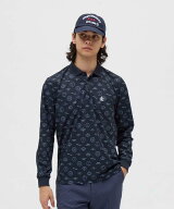 【公式】マンシングウェア MUNSINGWEAR ロゴ総柄プリント 長袖ポロシャツ メンズ 男性 吸汗速乾 UVカット…