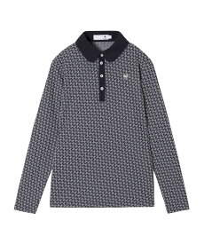 【公式】ルコックスポルティフ ゴルフ le coq sportif golf 総柄長袖シャツ レディース 女性 吸汗速乾 ストレッチ UVカット ポロシャツ ゴルフ おしゃれ 上品 LG5FLS01L 2025年秋冬モデル