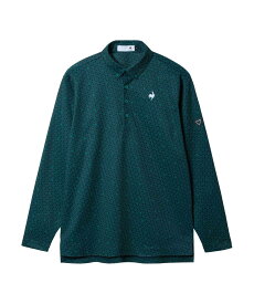 【公式】ルコックスポルティフ ゴルフ le coq sportif golf トライアングルプリント長袖シャツ メンズ 男性 吸汗速乾 ストレッチ UVカット UPF50+ ポロシャツ ゴルフ LG5FLS01M 2025年秋冬モデル