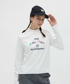 【公式】マンシングウェア MUNSINGWEAR ロゴモックネック長袖シャツ レディース 女性 Sunscreen NIR UVカット 遮熱 クーリング 吸汗 ストレッチ ゴルフ MG5FLS82L 2025年秋冬モデル