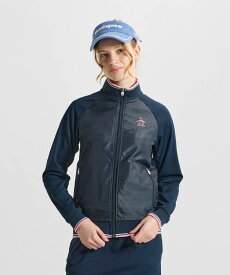 【公式】マンシングウェア MUNSINGWEAR 国旗ジャガードスタンドジップカットソー レディース 女性 部分ストレッチ ゴルフ スポーティー 2026年春夏モデル MG6SSW32L