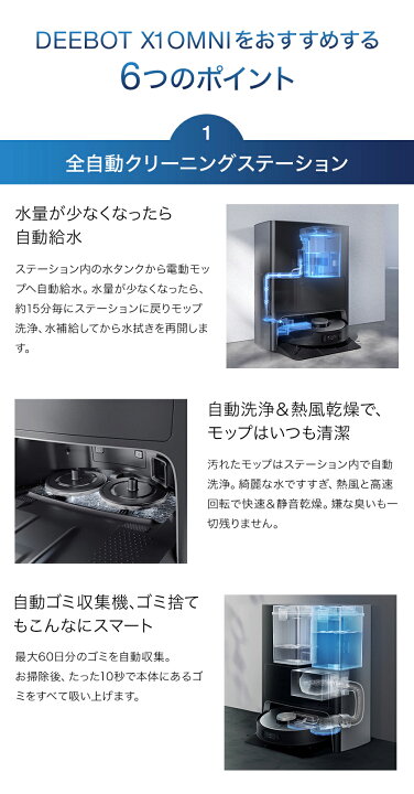 楽天市場】ロボット掃除機 DEEBOT X1 OMNI エコバックス ECOVACS 高  