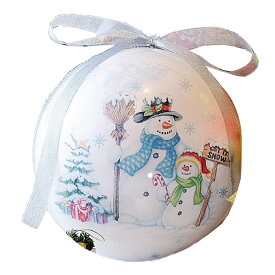 【直径25cm】ビッグプリントボール スノーマン 1個直径25cmの大きめサイズのオーナメントボール。吊ったり置いたりできるビッグオーナメントで存在感のあるクリスマスディスプレイに。クリスマス 飾り 装飾 オーナメント