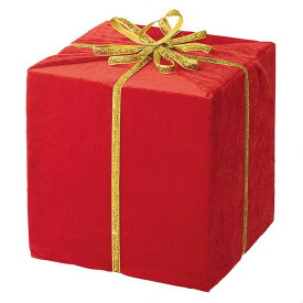 【直径25cm】ビッグプレゼントボックス レッド 1個25cm角の赤のクリスマスプレゼントボックス。ひも付きなので天井から吊るして飾ることもできます。大きめサイズで存在感も抜群！クリスマス 飾り 装飾 オーナメント