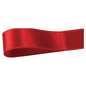 サテンリボン 25mm幅×20m巻 レッド 1巻低価格で大人気のサテンリボン。クリスマス リボン おしゃれ ラッピング ギフト 手芸 素材 サテン