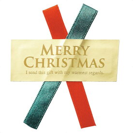 【5%OFFクーポン有り！楽天SS期間中♪】【30枚入り】リボン付きシール ダブルリボンクリスマス ラッピング シール お菓子 プレゼント ラベル リボン