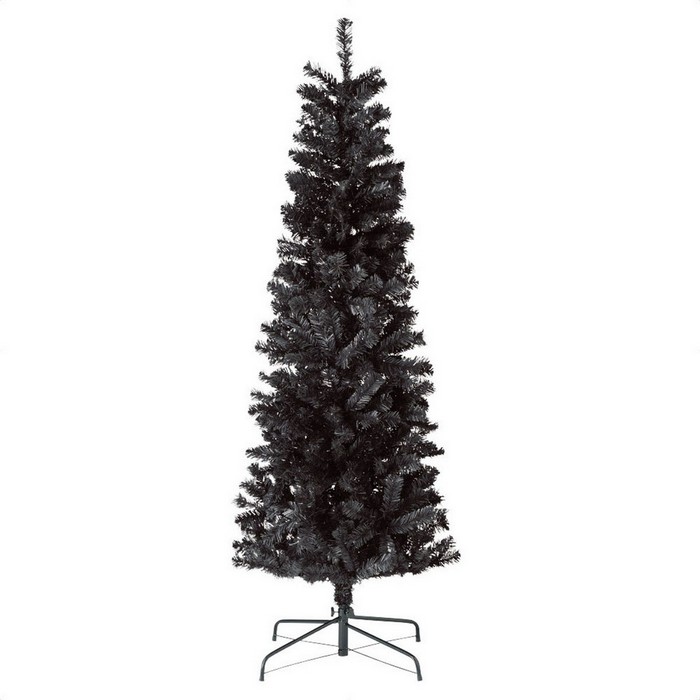 送料無料 休日 クリスマスツリー 240cm ヌードツリー オーナメントなし シンプル H240cm ブラック PVCクリスマスツリー 本体や枝やベースがすべて黒で個性的なクリスマスを演出します スリム 正規品送料無料 1本クールな印象のブラックツリーのスリムタイプ