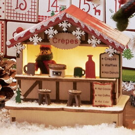 LED木製クリスマスマーケット クレープ W10×H10cm 1個温もりのあるフォークロアな飾り付けにクリスマスが待ちきれない！クレープ屋さん、ナッツ＆キャンディー屋さん、植物のお店 の小さな木製オブジェ。クリスマス 飾り 装飾 雑貨