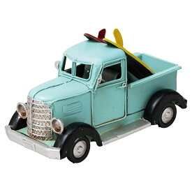 ブリキサーフ トラック夏の店舗装飾に人気のマリンディスプレイにぴったりな置物飾りです。ブリキでできた小さな車はアンティーク雑貨としてもおすすめです。インテリア 雑貨 おしゃれ かわいい ディスプレイ マリン ブリキ オブジェ ハワイアン