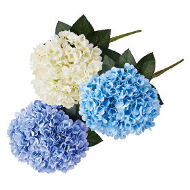 【3本セット】あじさいブッシュ ブルー系花瓶に挿すだけ簡単！梅雨時の店内装飾に。ボリュームたっぷりの花束になります。造花 おしゃれ 紫陽花 あじさい アジサイ インテリア フラワーアレンジメント