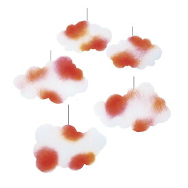 【5個入り】ソフト夕焼け雲センターハンガー大小5つの夕焼雲を天井から吊るして秋らしい店舗装飾に。赤とんぼと並べて吊るせば、売場はほっこり秋気分！秋 装飾 飾り オータム デコレーション