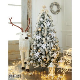 ツリーセット スノーホワイト H150cm＜ホワイトシリーズ＞静寂な大人ムードを演出。雪の中に柔らかに灯る光や白いトナカイがクリスマス気分を高めます。クリスマスツリー 150cm おしゃれ 北欧 ライト led