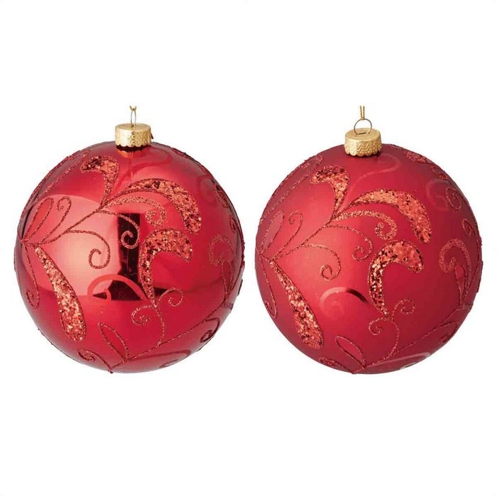 送料無料 クリスマス 飾り 装飾 オーナメント 12cm ボール 6個大型ツリーの装飾におすすめ アイテム勢ぞろい レッド 感謝価格 オーナメントボール